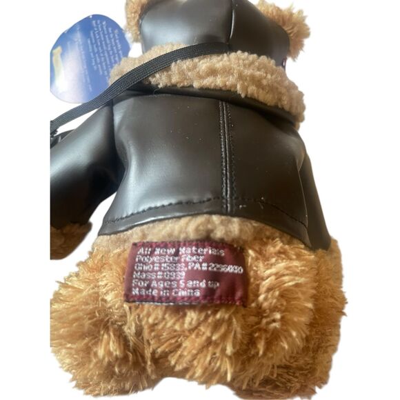 New Brass Button Bear Brown Teddy Friendship Aviator Ralph Stuffed Animal - Picture 7 of 13